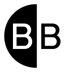 Blind Burners Icon. Two letter B's with a black and white circular background